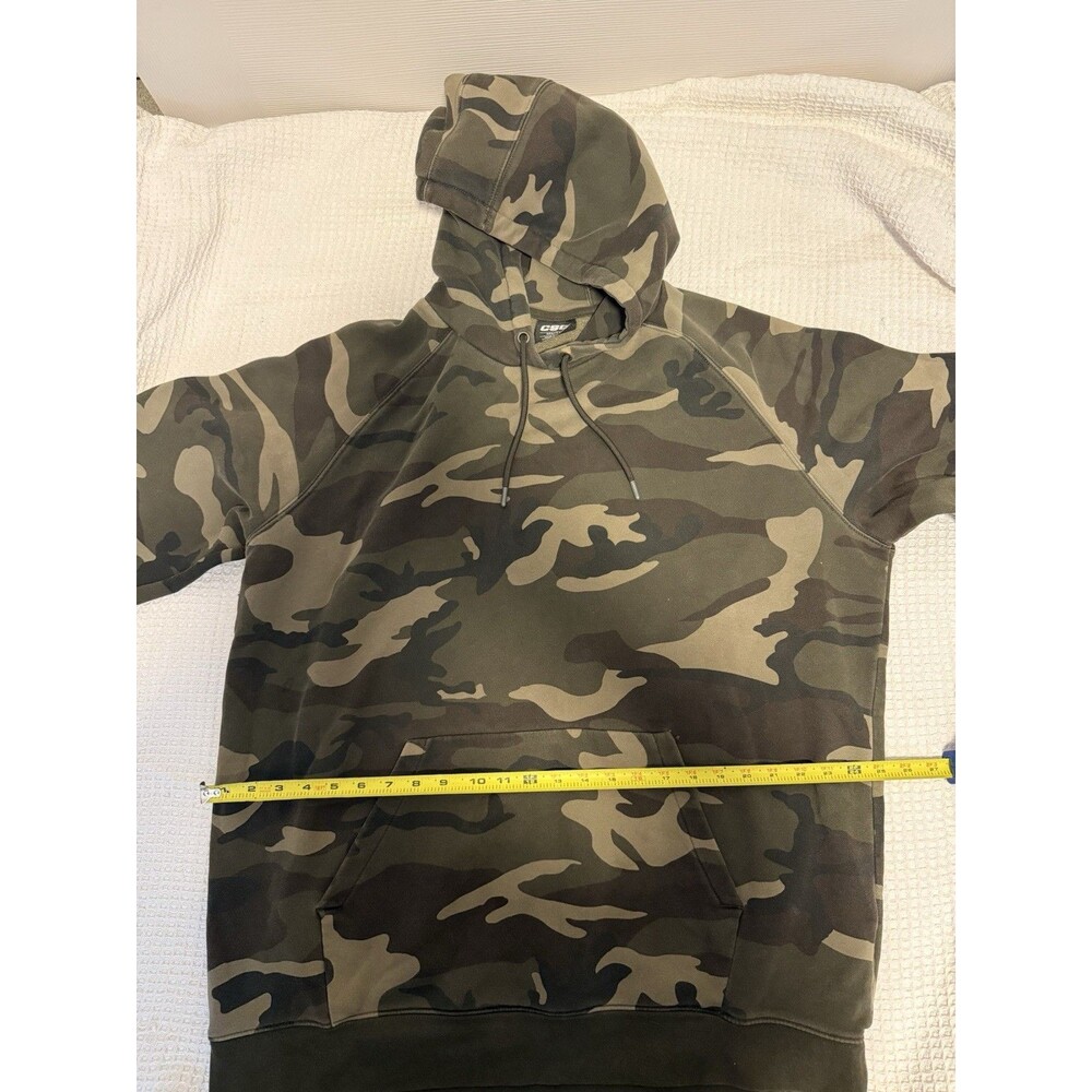 CSG Men's Green Camo Fleece Pullover Hoodie 3XL Big & Tall Pockets Drawstring - Picture 8 of 11